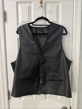 Scully Leather Black Mens Vest 48L